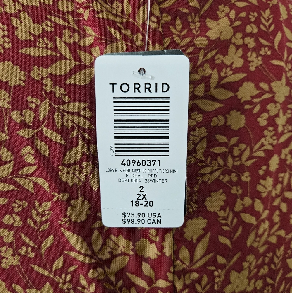 TORRID Ruffled Mini Dress - Mesh Floral - Picture 5 of 7